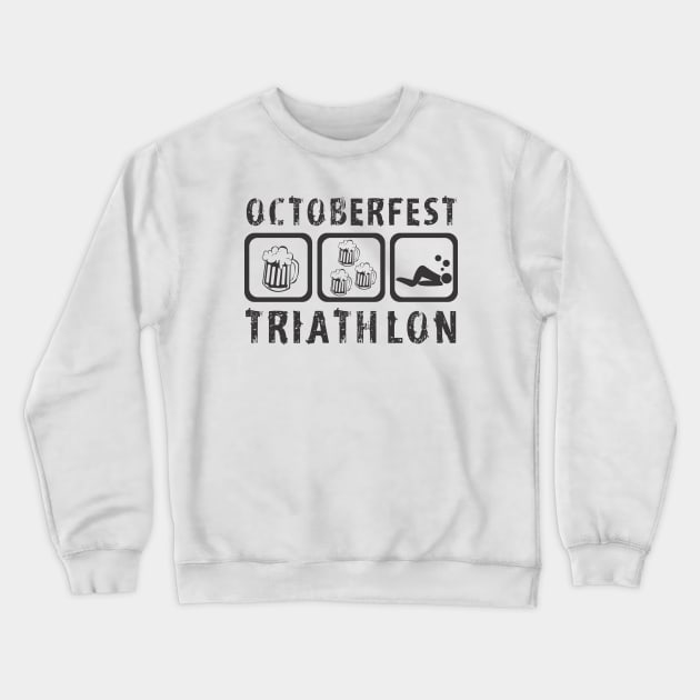 Funny Oktoberfest Triathlon Beer T-Shirt Gift Apparel Crewneck Sweatshirt by JDaneStore